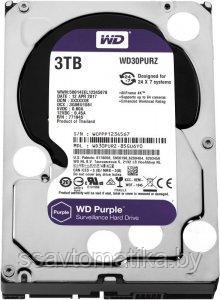 Western Digital HDD 3000 GB (3 TB) SATA-III Purple (WD30PURZ) - фото 1 - id-p193930257