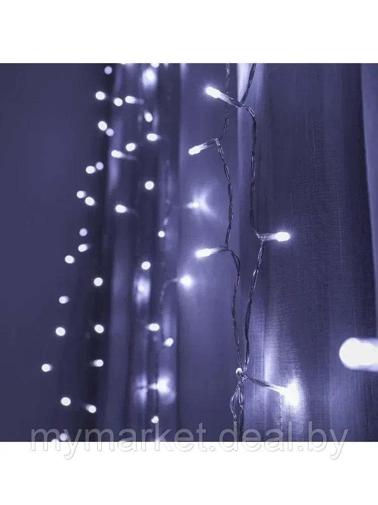 Новогодняя гирлянда штора "Дождик" 1.5х 1.5 м - фото 2 - id-p193930323