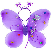 Карнавальный набор "Бабочка" (волшебная палочка, ободок, крылышки) 5 цветов!