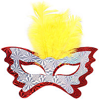 Набор  карнавальных масок с перьями 6шт