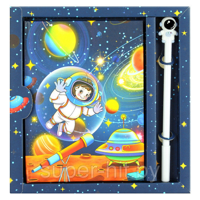Блокнот "Космос" с ручкой гелевой (20,5 × 21 см) - фото 3 - id-p193933928