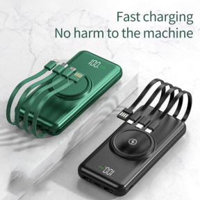 Зарядное устройство Fast charging 4 кабеля /Внешний аккумулятор 20000 мАч/Беспроводное зарядное для iPhone, фото 1