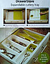 Раздвижной универсальный органайзер для столовых приборов DrawerStore Expandable Cultery Trav Серый корпус (с, фото 4