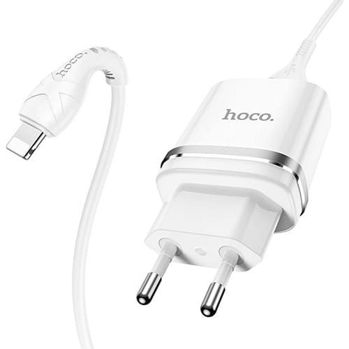 Зарядное устройство Hoco N1 Ardent 2.4A+ кабель Lighting (Белый) - фото 3 - id-p193973364