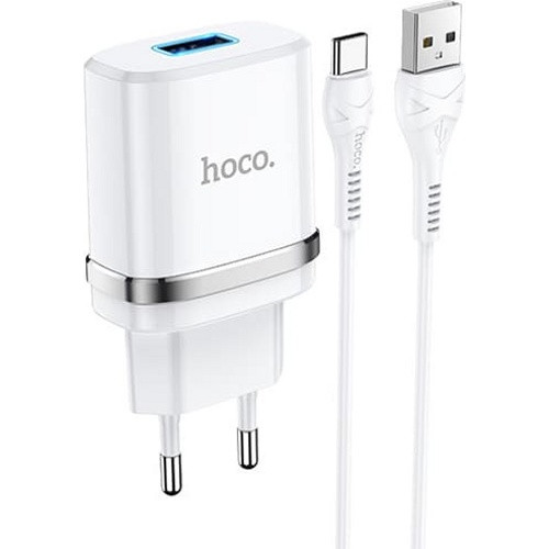 Зарядное устройство Hoco N1 Ardent 2.4A + кабель Type-С (Белый) - фото 1 - id-p193973366