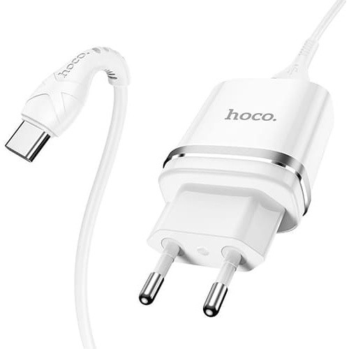 Зарядное устройство Hoco N1 Ardent 2.4A + кабель Type-С (Белый) - фото 2 - id-p193973366