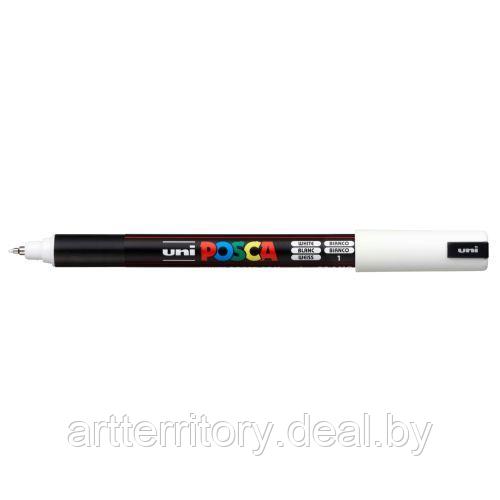 Маркер на водной основе Mitsubishi Pencil POSCA, 0.7мм. (пулевидный металлический наконечник) (белый) - фото 1 - id-p193973579