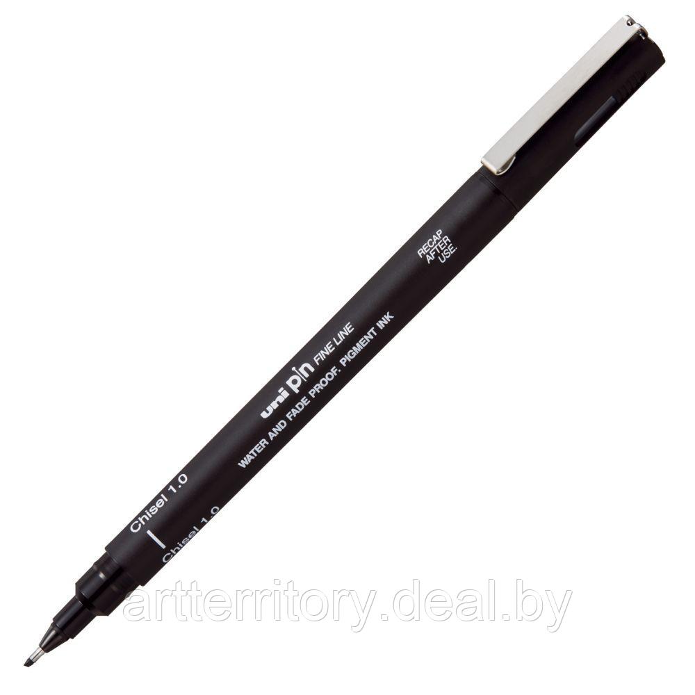 Ручка- лайнер UNI-PIN, скошенный наконечник (черная) (1 мм) - фото 2 - id-p193973603