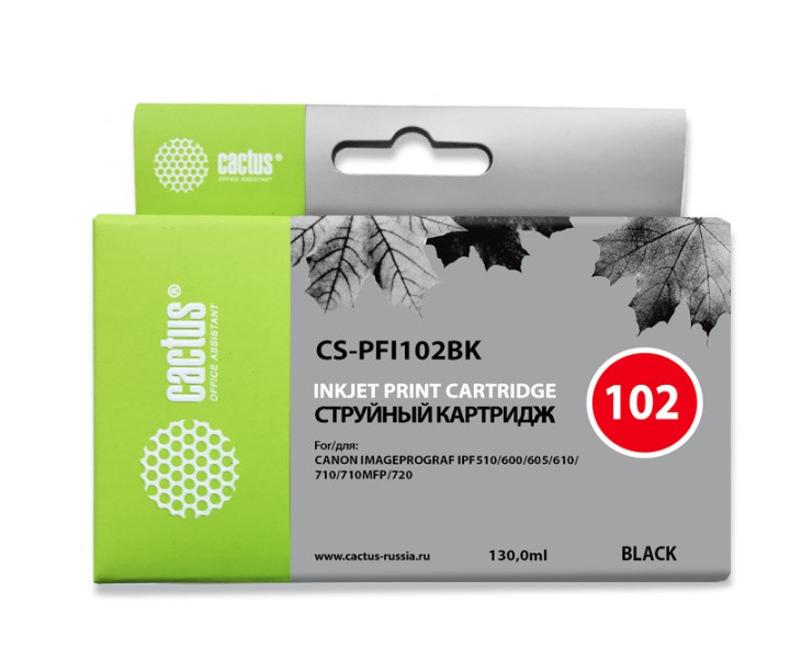Картридж Cactus CS-PFI102BK Black для Canon iPF510/600/605/610/710/720