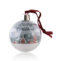 Шар елочный пластик прозрачный под вставку d70мм в ПАКЕТЕ