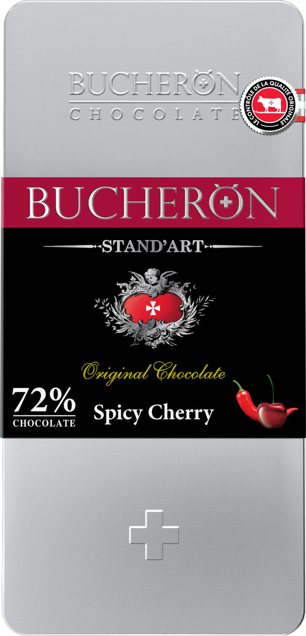 Горький шоколад Bucheron STAND'ART с вишней и перцем чили, 100 гр - фото 1 - id-p193985325