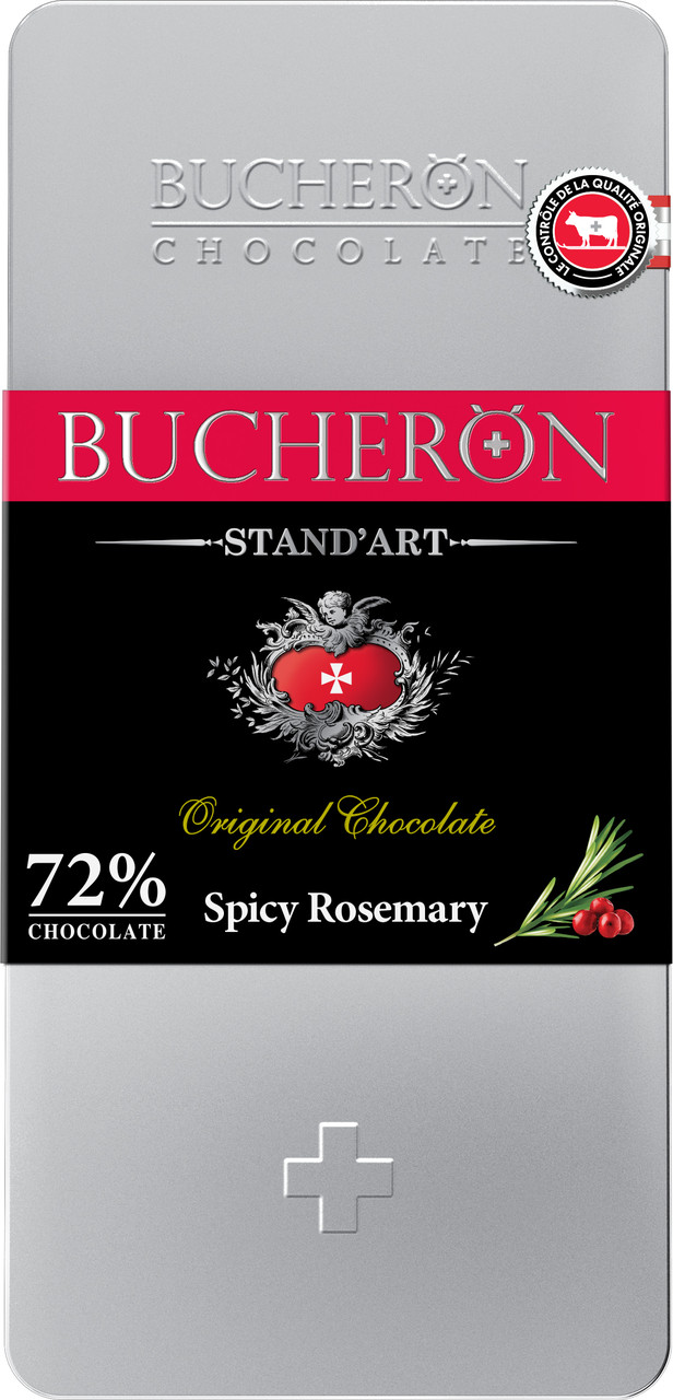 Горький шоколад Bucheron STAND'ART с розмарином и розовым перцем, 100 гр - фото 1 - id-p193985937