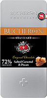 Горький шоколад Bucheron STAND'ART с пеканом и соленой карамелью 75%, 100 гр