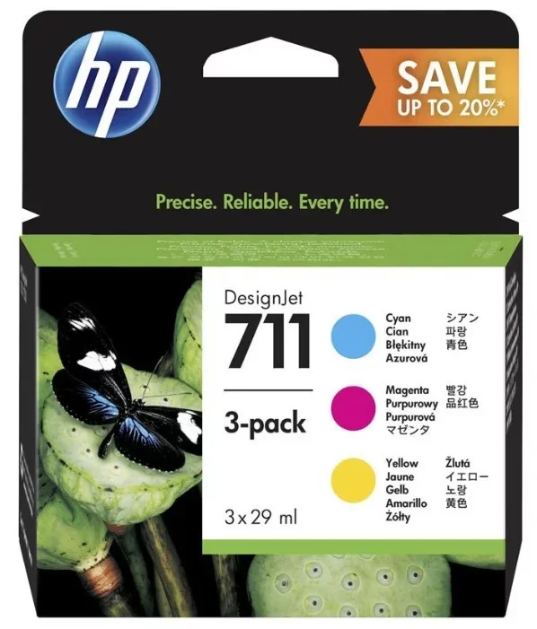 УЦЕНЕННЫЙ Набор картриджей HP 711 C+M+Y (P2V32A)
