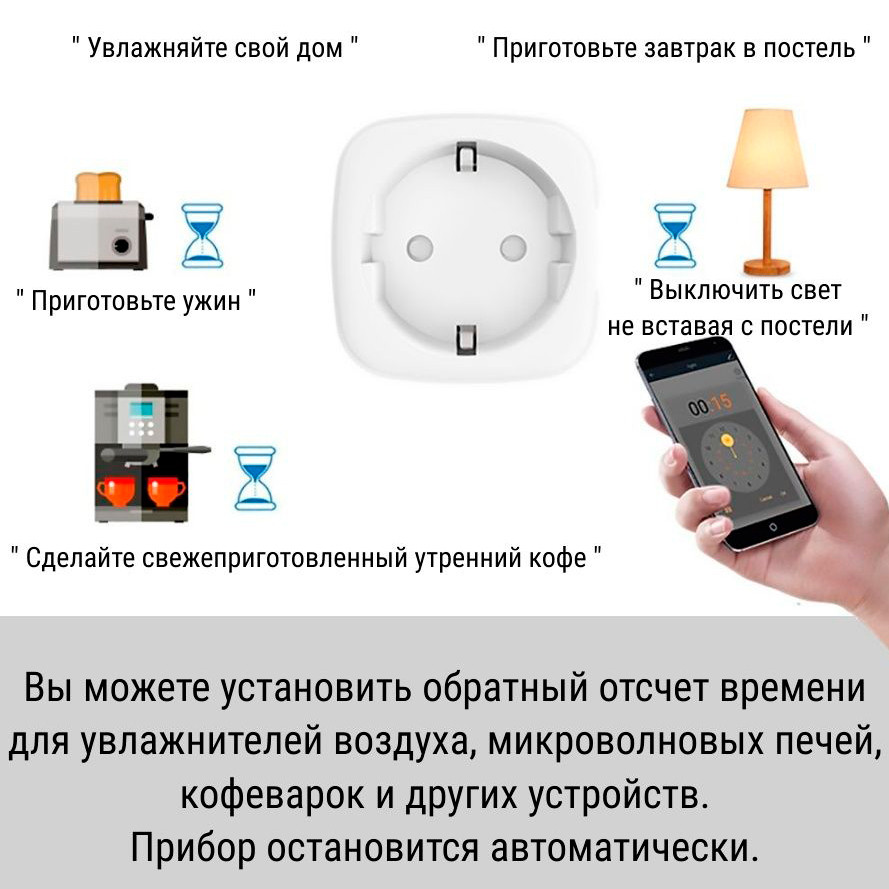 Умная розетка Smart Plug - фото 2 - id-p193990908