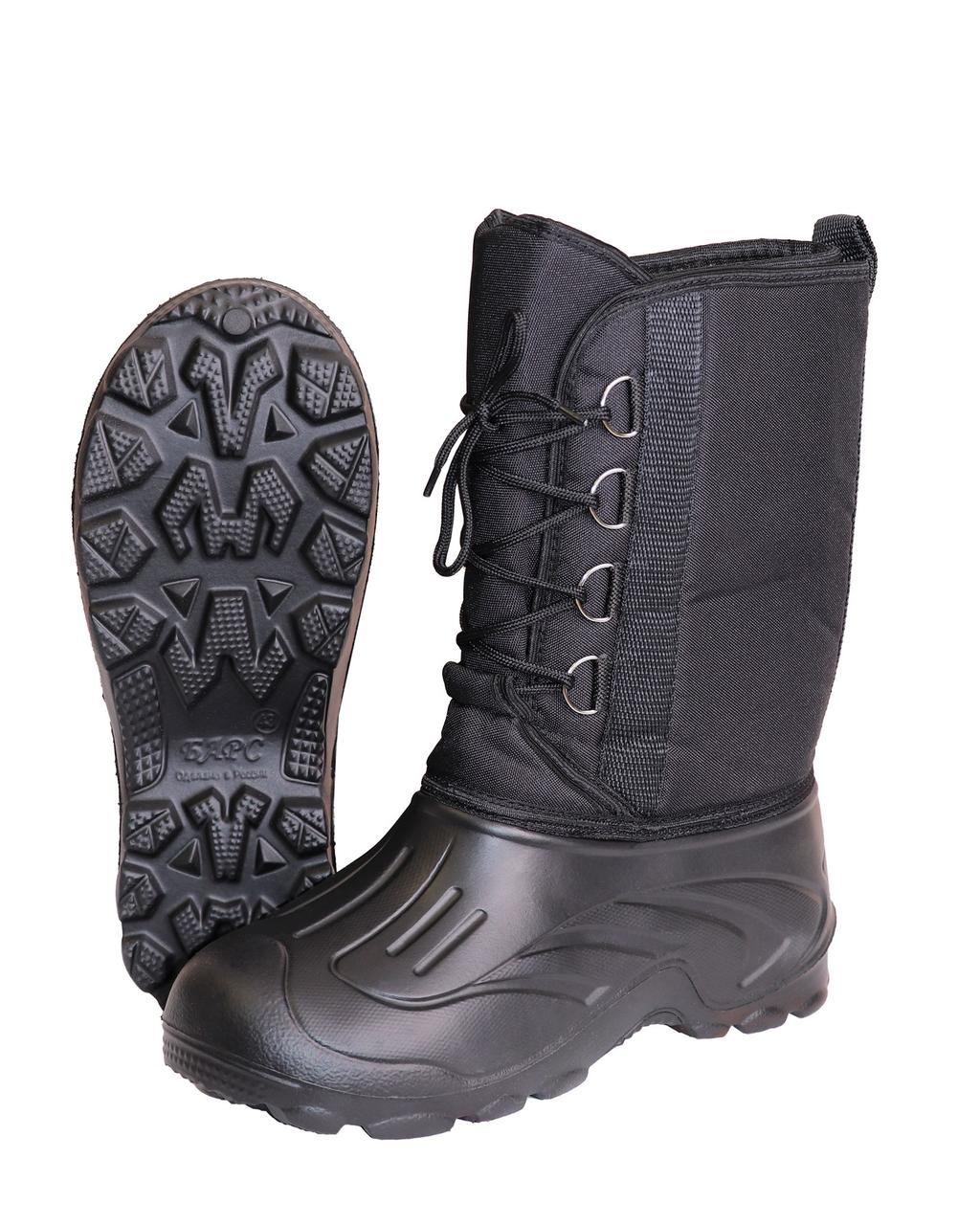 Дутики ЭВА мужские (Д-014 ч) на шнуровке с чулком (-40С), цв. черный - фото 1 - id-p127416815