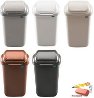 Корзина для мусора Plafor Standart, 15 литров, с крышкой, пластиковая, ассорти