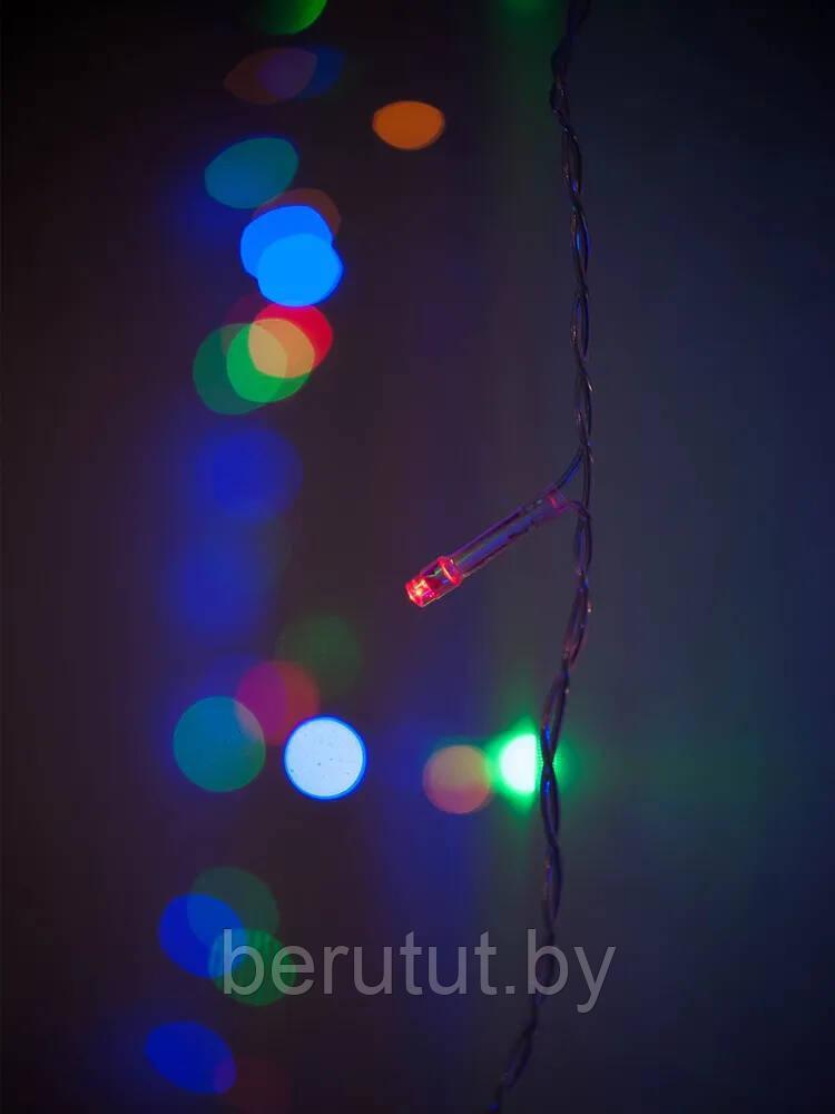 Гирлянда штора светодиодная новогодняя на окно (RGB, разноцветная) 3 х 3 м / 8 режимов свечения - фото 3 - id-p193993340