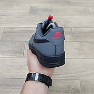 Кроссовки Nike Air Force 1 Low Gray Black с мехом, фото 4