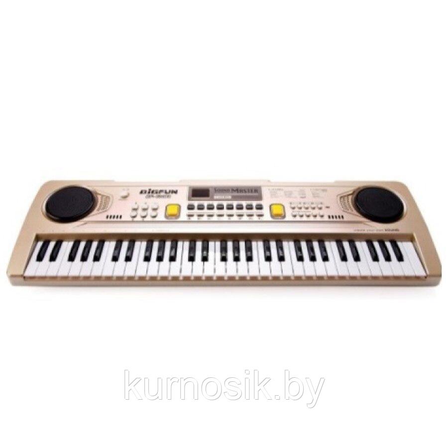 Детский электронный синтезатор пианино с микрофоном и USB, запись, 61 клавиша BF-630B2 - фото 3 - id-p193996202