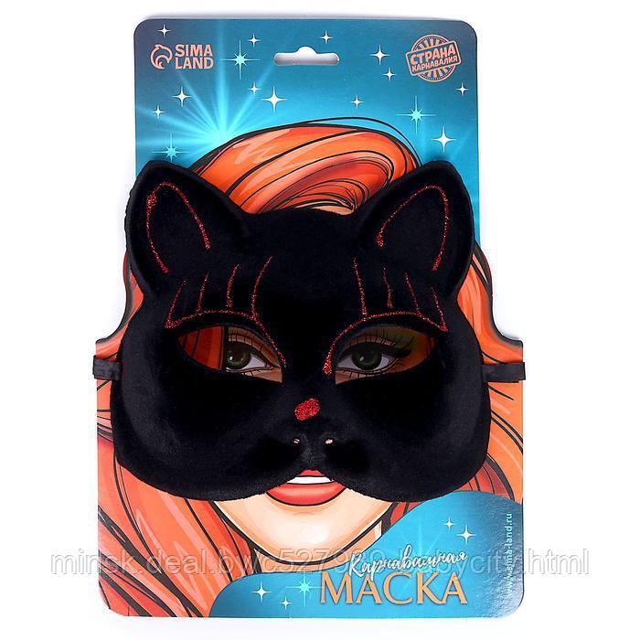 Карнавальная маска «Черная кошка» - фото 1 - id-p193997781