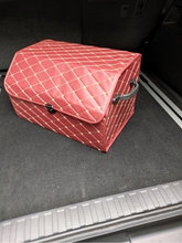 ОРГАНАЙЗЕР в багажник авто [COOLPART] MAXIMAL Small X кожаный [размер 50х30х30 БОРДО ]