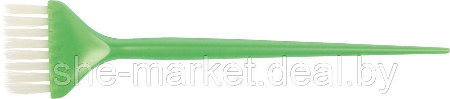 Кисть для окрашивания зеленая, с белой прямой щетиной, узкая 45мм (Dewal) - фото 1 - id-p193998391