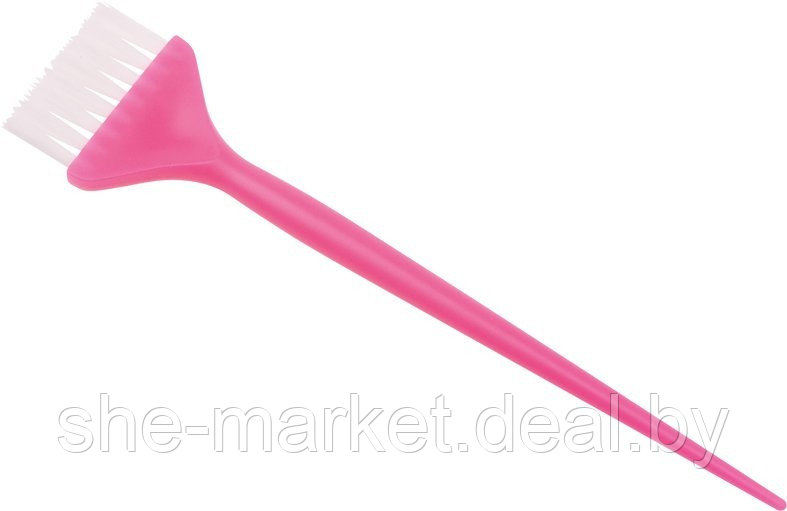 Кисть для окрашивания розовая, с белой прямой щетиной, узкая 45мм (Dewal) - фото 1 - id-p193998123