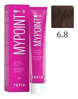 Перманентная крем-краска для волос MYPOINT, тон 6.8 темный блондин коричневый, 60 мл (TEFIA)