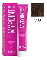 Перманентная крем-краска для волос MYPOINT, тон 7.0 блондин натуральный, 60 мл (TEFIA)