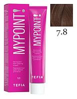 Перманентная крем-краска для волос MYPOINT, тон 7.8 блондин коричневый, 60 мл (TEFIA)