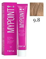 Перманентная крем-краска для волос MYPOINT, тон 9.8 очень светлый блондин коричневый, 60 мл (TEFIA)