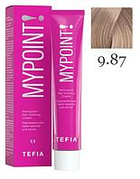 Перманентная крем-краска для волос MYPOINT, тон 9.87 очень светлый блондин коричнево-фиолетовый, 60 (TEFIA)