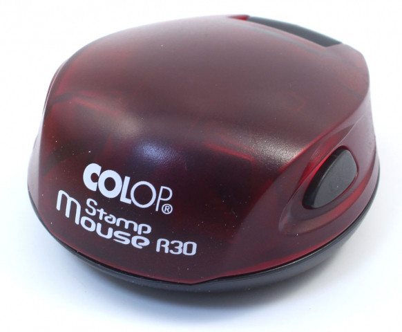 Полуавтоматическая оснастка Colop Stamp Mouse R30/R40 для клише печати ø30 мм, корпус цвета рубин - фото 1 - id-p193927350