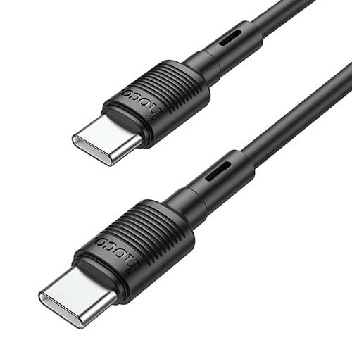 USB кабель Hoco X83 Victory Type-C + Type-C 60W, длина 1 метр (Черный) - фото 2 - id-p194001369