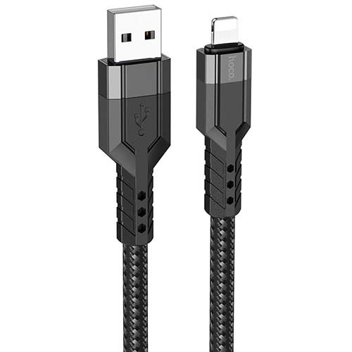 USB кабель Hoco U110 Lightning, длина 1,2 метра (Черный)