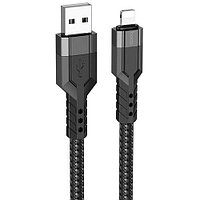 USB кабель Hoco U110 Lightning, длина 1,2 метра (Черный)