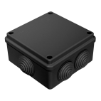 Коробка распределительная 40-0300-9005 для о/п безгалогенная (HF) черная 100х100х50 - фото 1 - id-p193991707