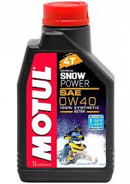Масло Motul SNOWPOWER 4T 0W40 моторное, 100% синтетическое для четырехтактных двигателей снегоходов, 1 литр