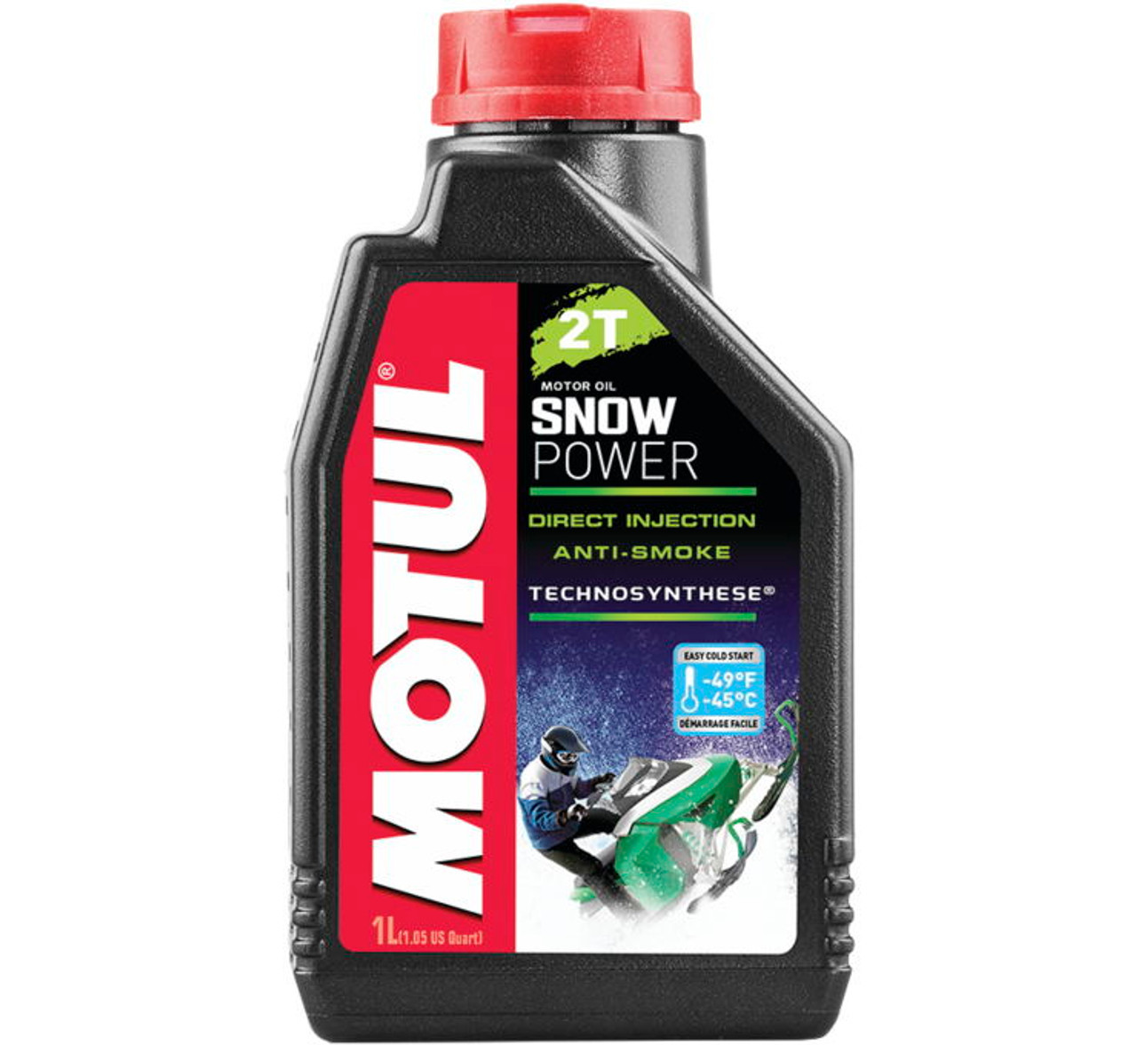 Масло Motul SNOWPOWER 2T EST моторное, полусинтетическое для двухтактных двигателей снегоходов, 1 литр