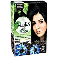 Хна для волос Ватика Натуральный Чёрный, Vatika Henna Natural Black, 6 саше по 10г