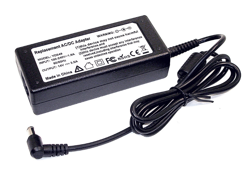 Зарядка (блок питания) для монитора LCD 14V 3.5A 49W, штекер (6.5х4.4мм) - фото 1 - id-p194018846