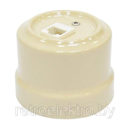 Розетка компьютерная RJ-45 6cat. Lindas, цвет Слоновая кость, фото 2