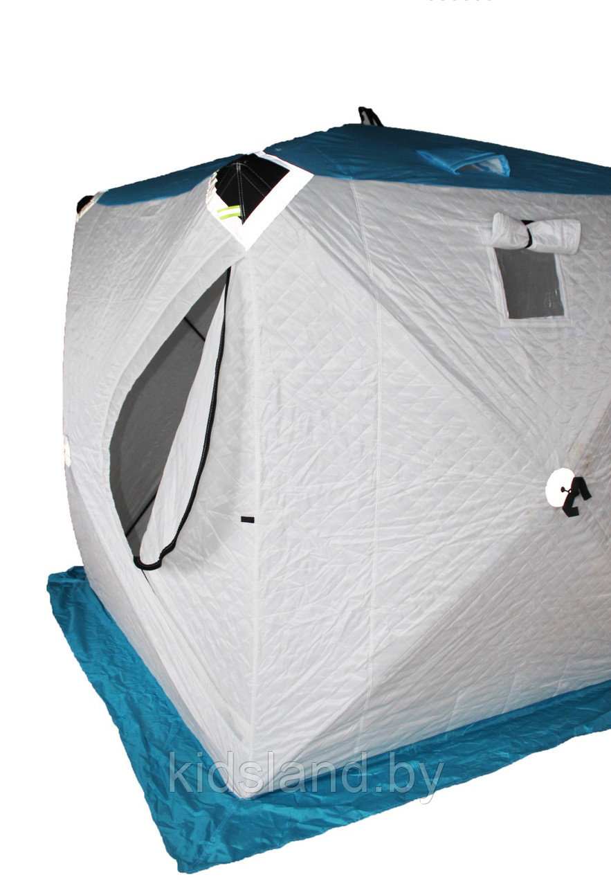 Палатка зимняя УТЕПЛЕННАЯ куб 1,8 х1,8 м, nylon 300D thermal - фото 4 - id-p193065357