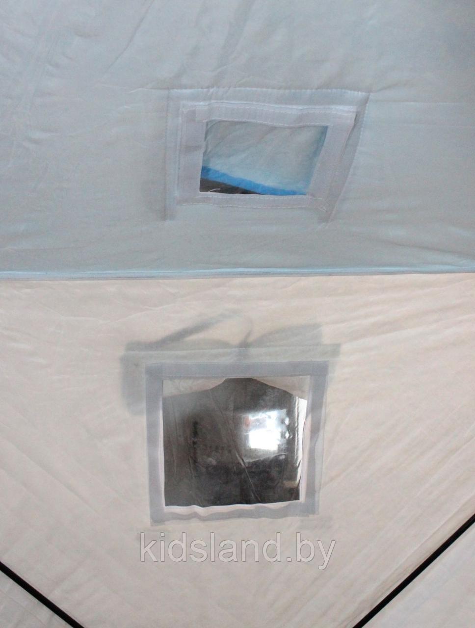 Палатка зимняя УТЕПЛЕННАЯ куб 1,8 х1,8 м, nylon 300D thermal - фото 7 - id-p193065357