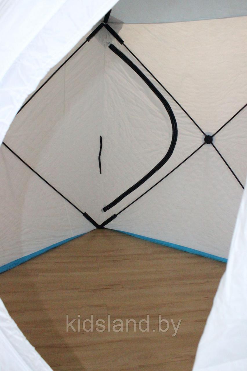 Палатка зимняя УТЕПЛЕННАЯ куб 1,8 х1,8 м, nylon 300D thermal - фото 5 - id-p193065357