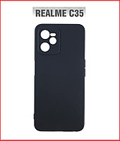 Чехол-накладка для Realme C35 (силикон) черный с защитой камеры