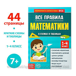 Сборник для 1–4 классов «Все правила математики», 44 стр.