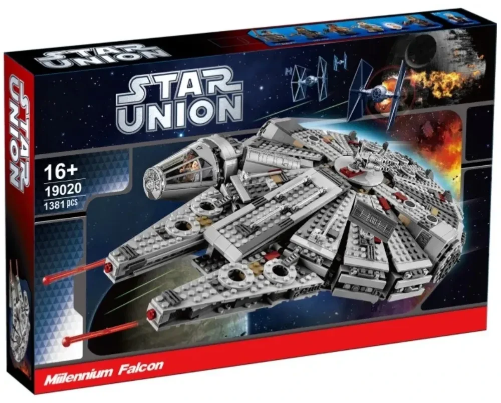 Конструктор QUEEN 19020 Звездные войны (Star Union) Сокол Тысячелетия аналог Lego Star Wars 75105 1381 деталь - фото 1 - id-p194029216