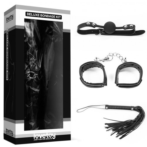 Набор Lovetoy Deluxe Bondage Kit (кляп наручники плеть)